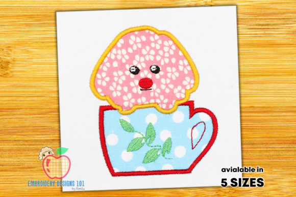A Cute Puppy in a Tea Cup Applique Embroidery Review