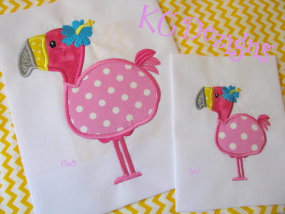 A Designer's Take on Flamingo with Flowers Applique