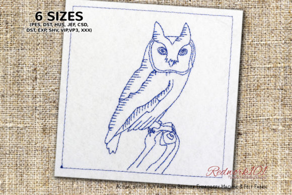 A Practical Review of the Owl Sitting Upon a Tree Branch Redwork Design