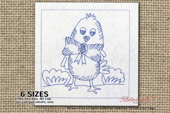A Warm, Classic Easter Chick Embroidery Design