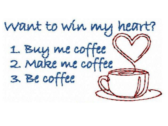 Be Coffee: A Designer's Look at a Sweet Embroidery Quote