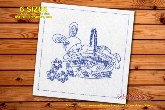 Boy Sleeping in Easter Basket Redwork: A Designer's Review