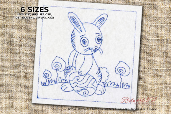 Bunny with Decorated Egg: A Practical Redwork Review