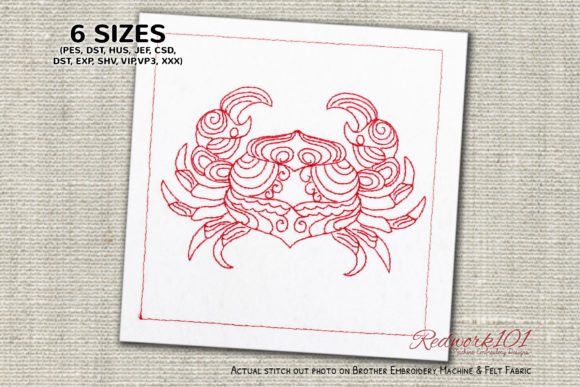 Cancer Crab Astrology Sign Redwork: A Seller's Review