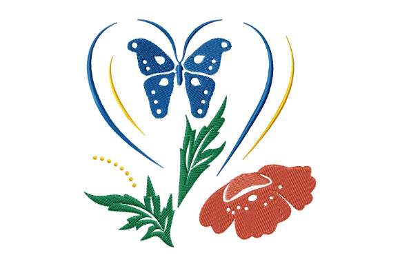 Craft Fair Review: The Red Poppy, Blue Butterfly, Heart Embroidery Design