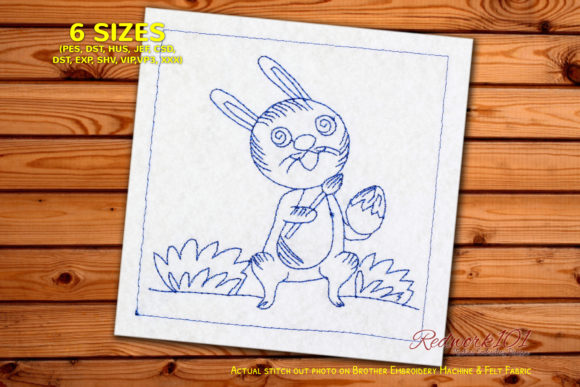 Easter Bunny Redwork Egg Design Review