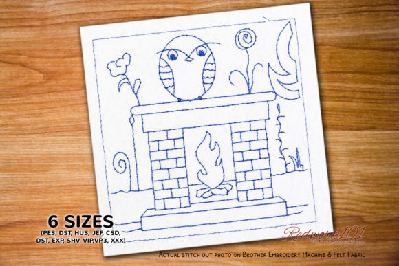 Embroidered Fireplace Owl Design Review for Boutique Apparel