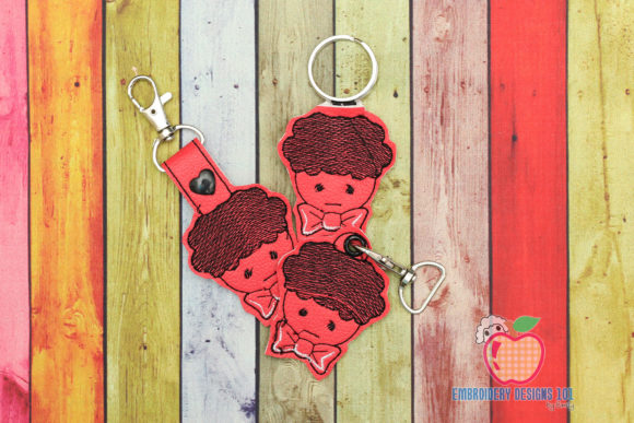 Embroidery Design Review: Boy Face & Bow Tie Keyfob