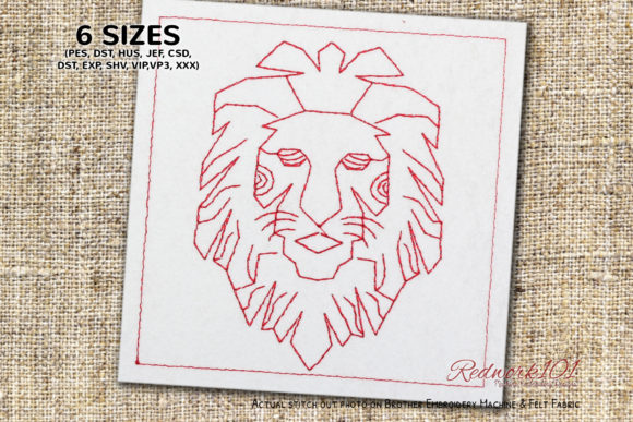 Leo Lion Zodiac Sign Redwork Embroidery Review