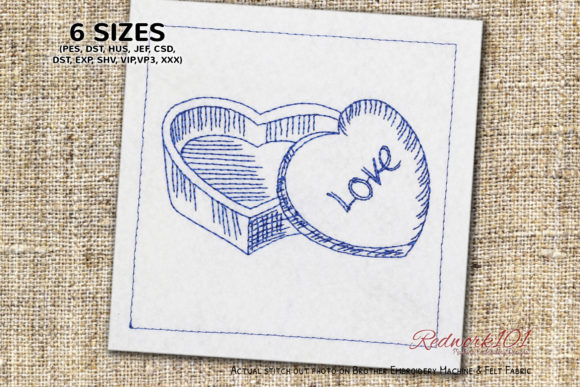 Love Gift Box Lineart Embroidery Design Review