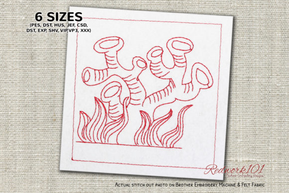 Testing Coral Sea Marine Life Redwork for Your Gift Shop