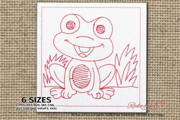 The Happy Cartoon Frog Redwork Embroidery File: A Hands-On Design Review