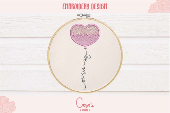 Valentine's Heart Balloon: An Embroidered Romance
